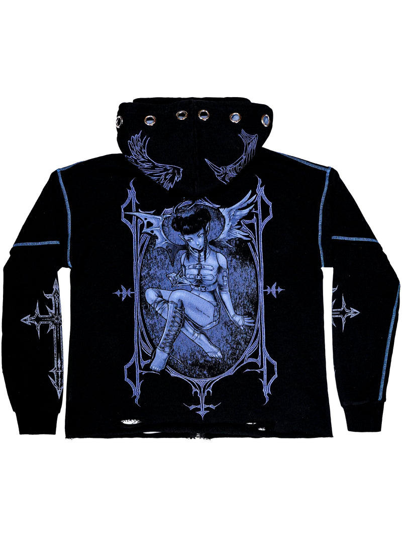 FALLEN - Layered Zip-up Hoodie