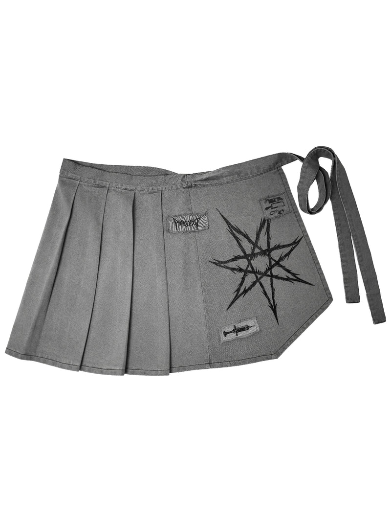 ANATOMY II - Grey Denim Wrap Skirt