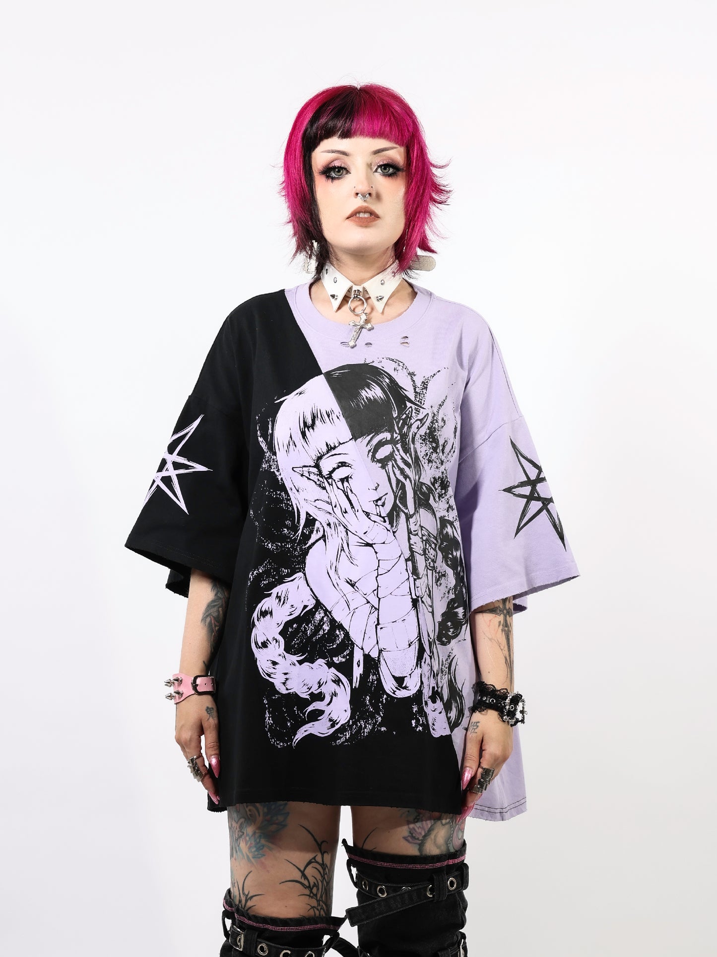 DIVIDE - Distressed Oversize Short Sleeve