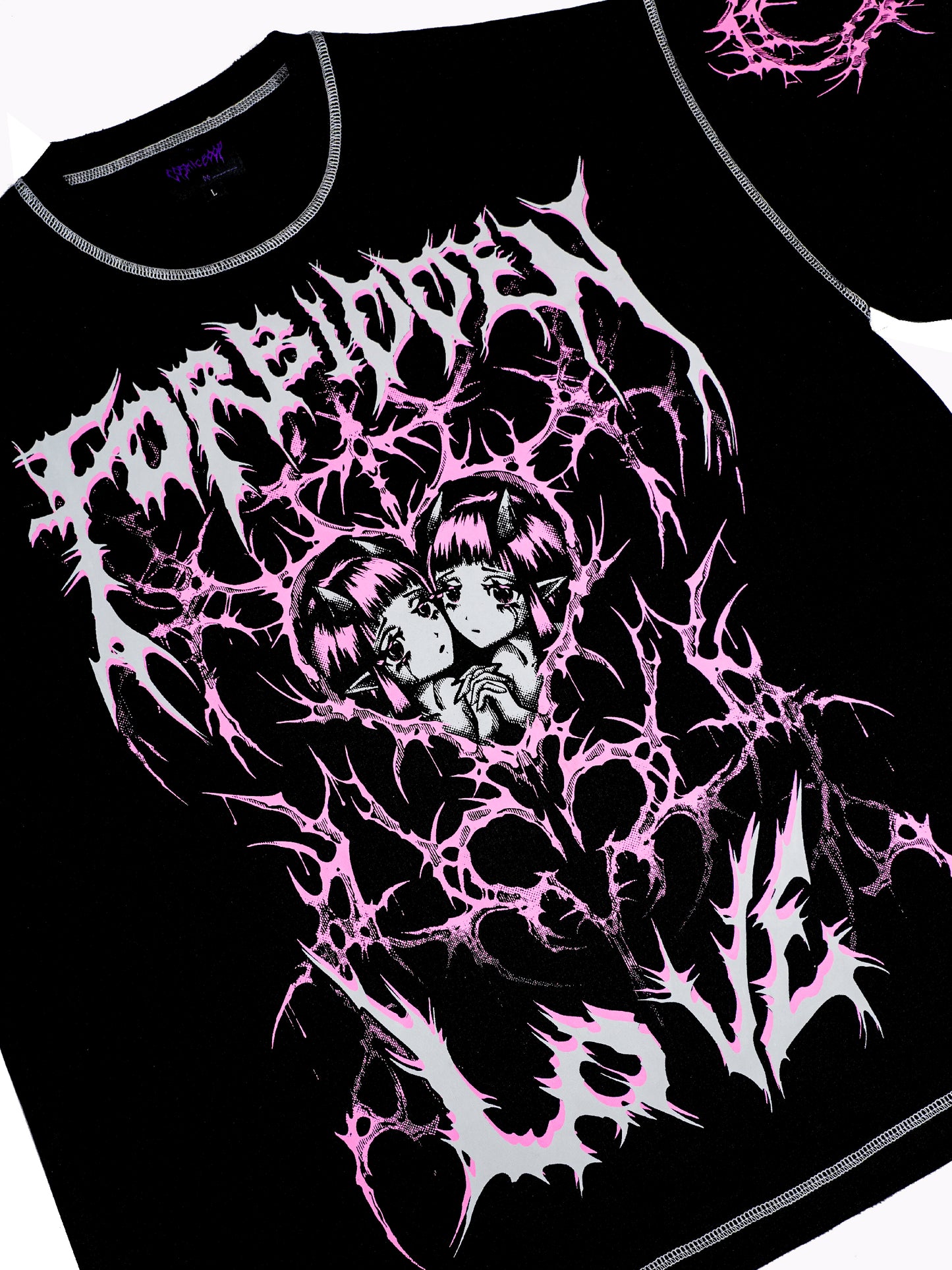 FORBIDDEN LOVE - Distressed Oversize Short Sleeve