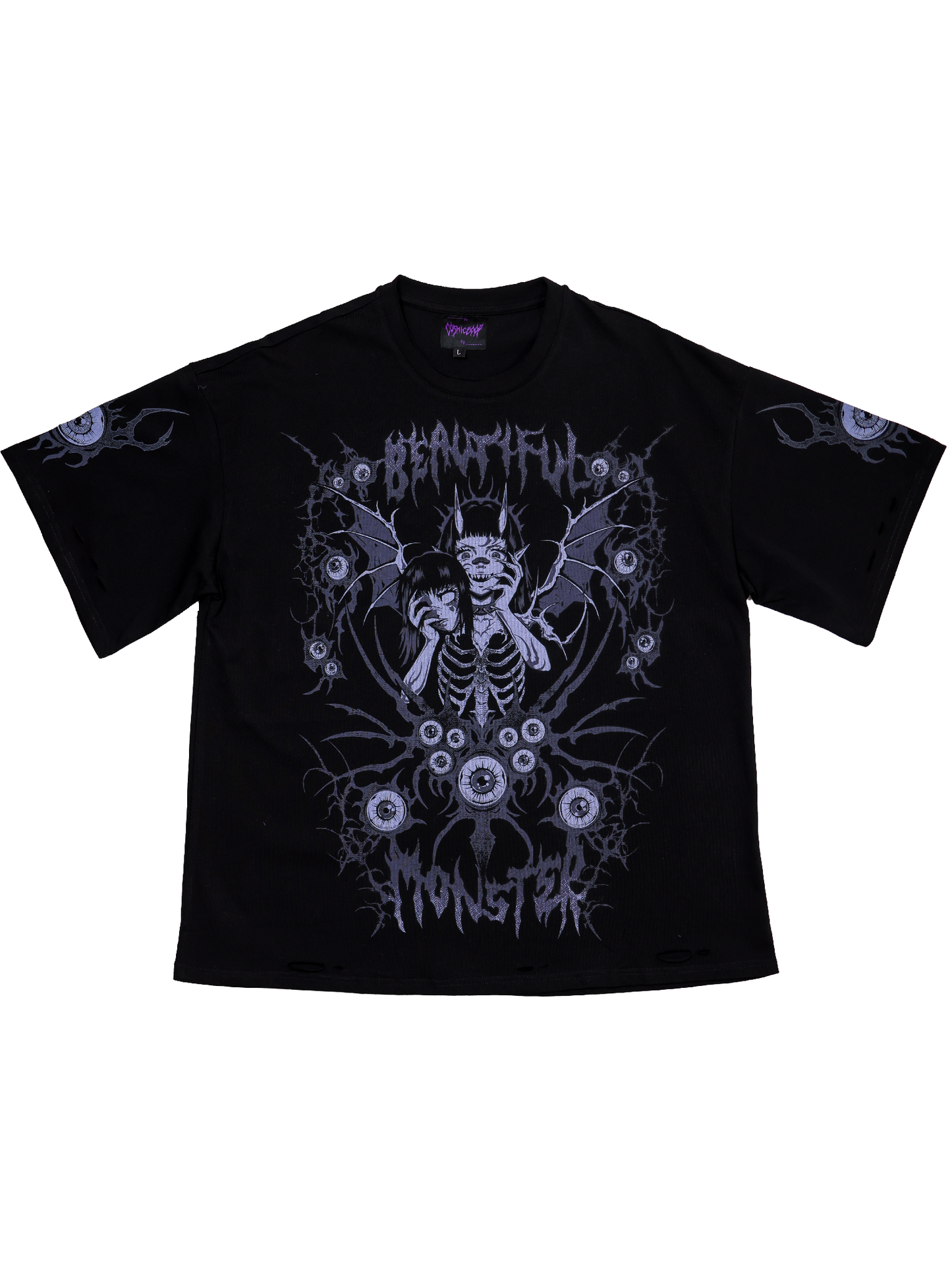 BEAUTIFUL MONSTER - Distressed Oversize Short Sleeve
