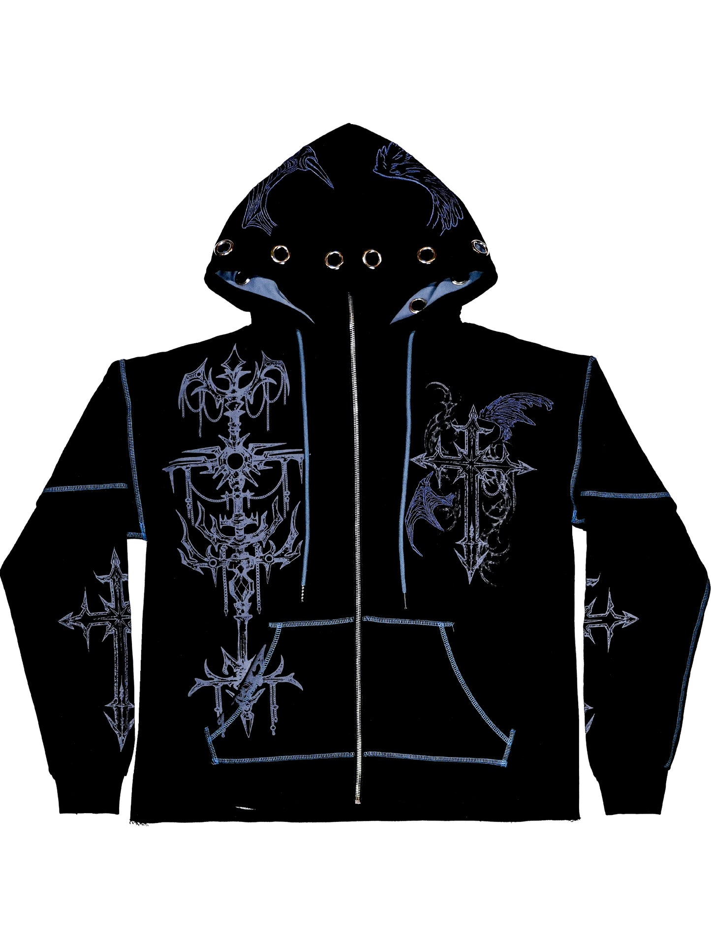 FALLEN - Layered Zip-up Hoodie