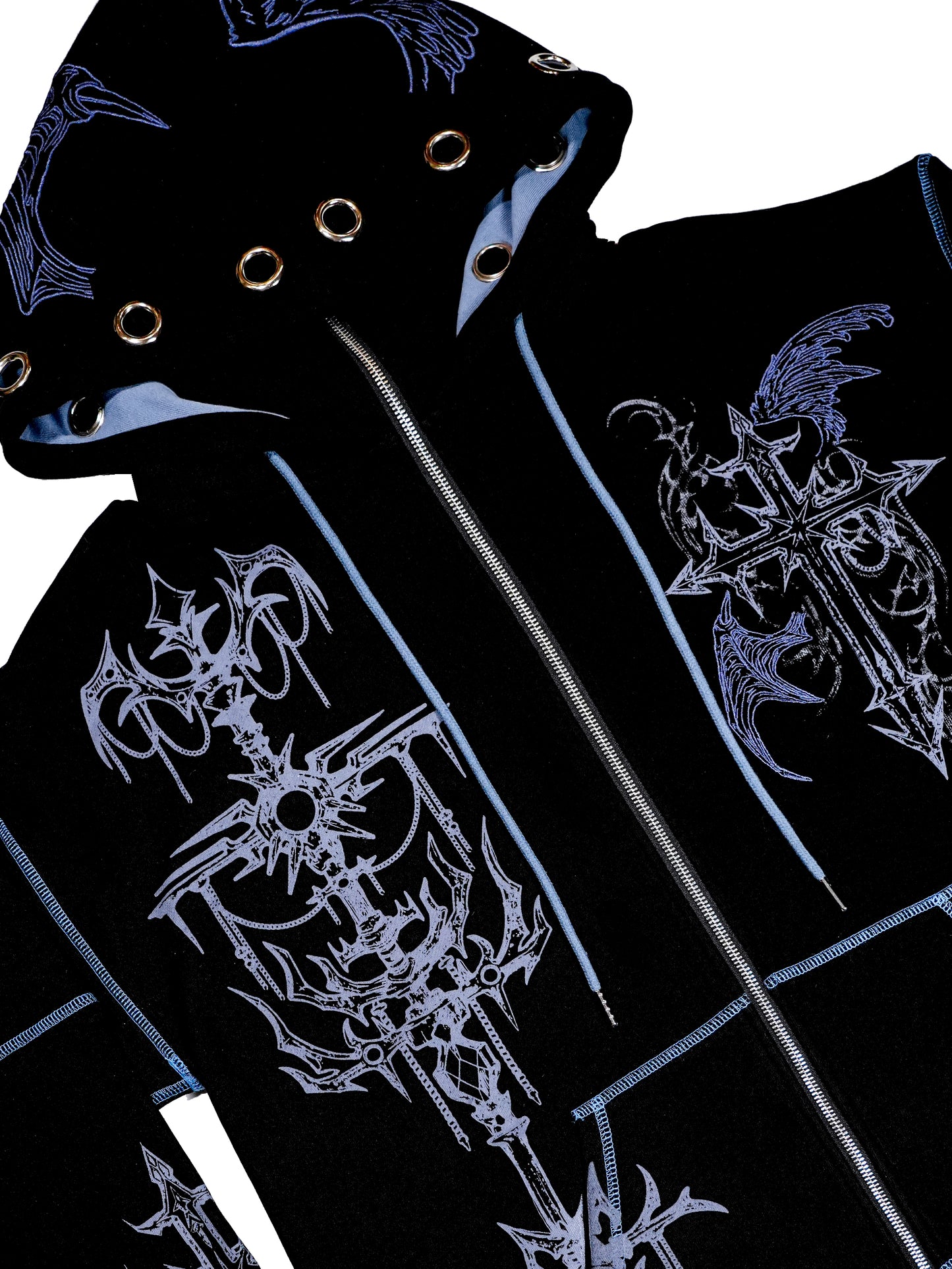 FALLEN - Layered Zip-up Hoodie