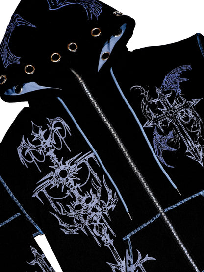 FALLEN - Layered Zip-up Hoodie