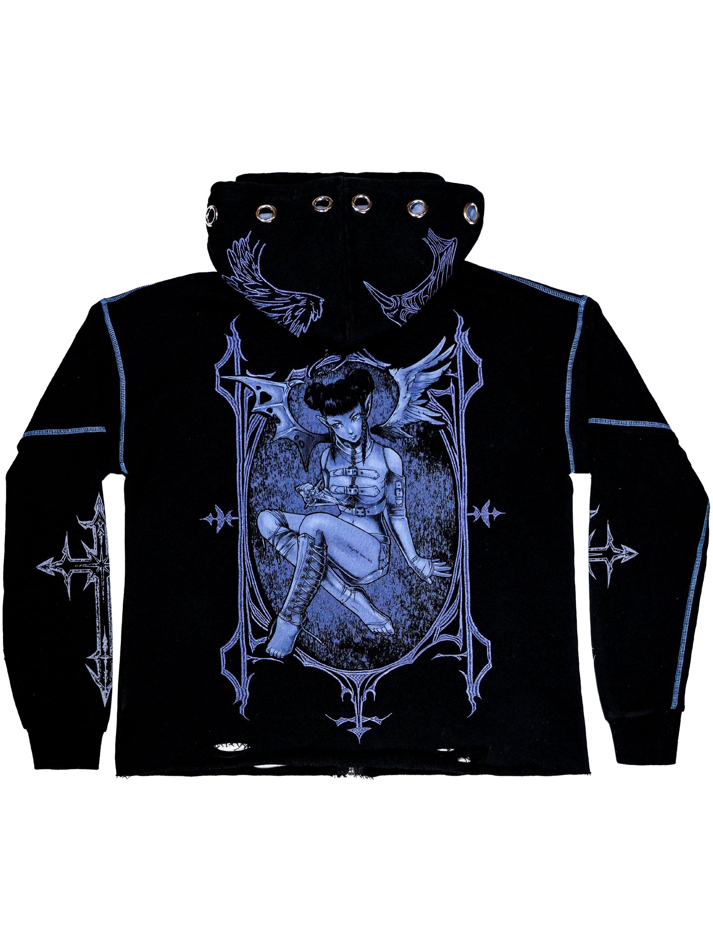 FALLEN - Layered Zip-up Hoodie