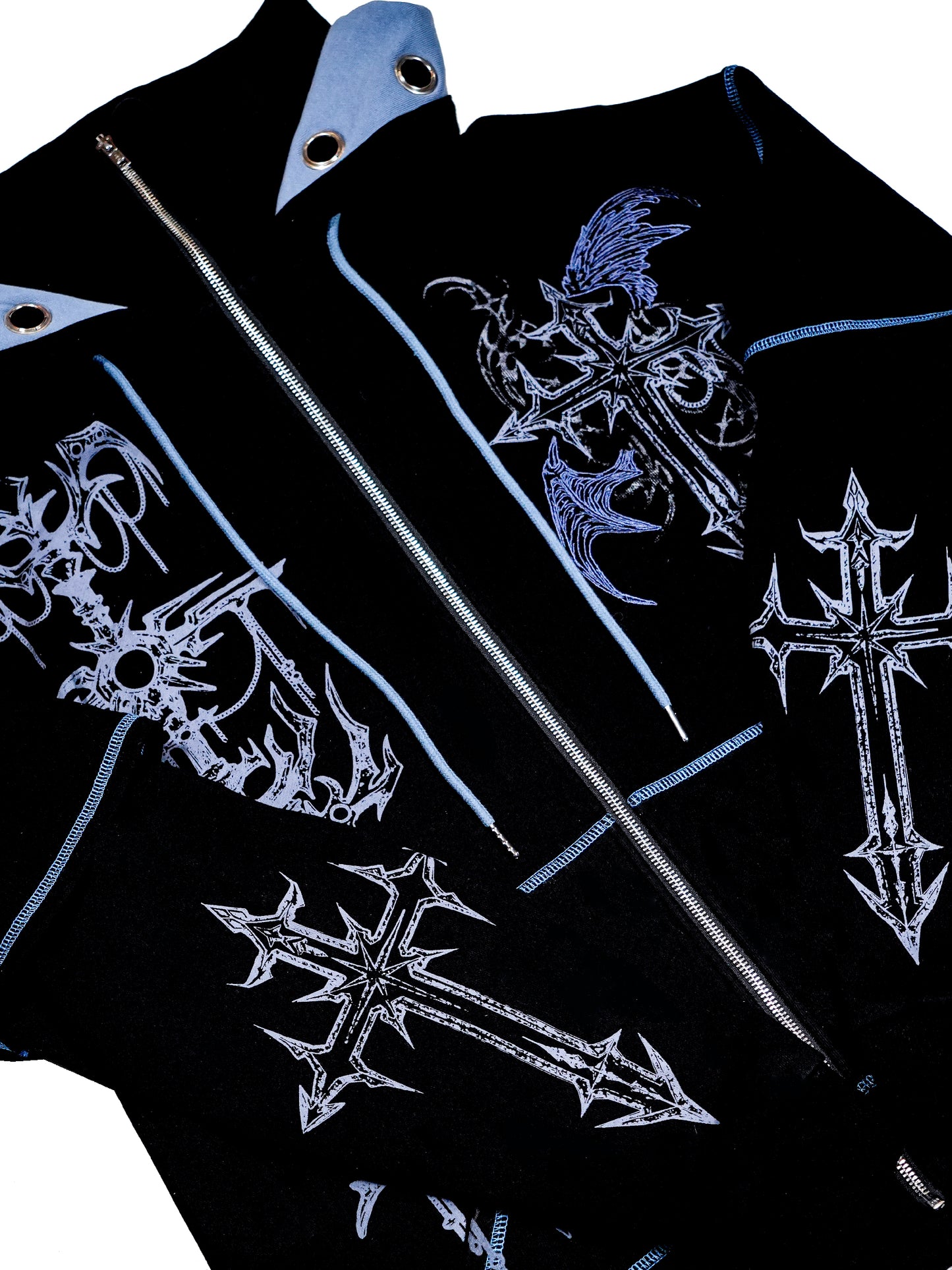 FALLEN - Layered Zip-up Hoodie