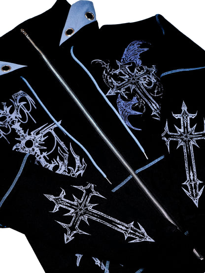 FALLEN - Layered Zip-up Hoodie