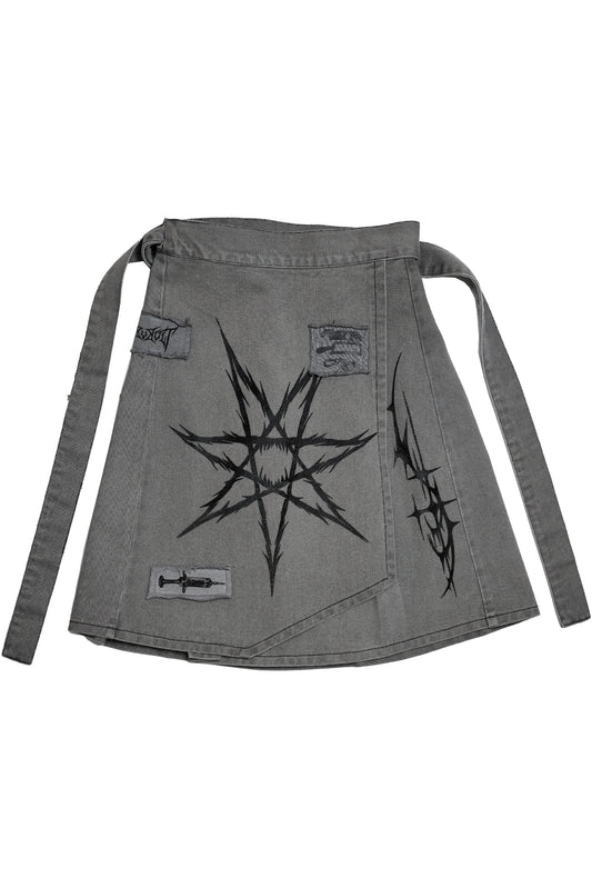 ANATOMY II - Grey Denim Wrap Skirt