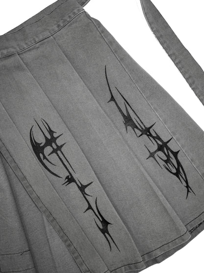 ANATOMY II - Grey Denim Wrap Skirt
