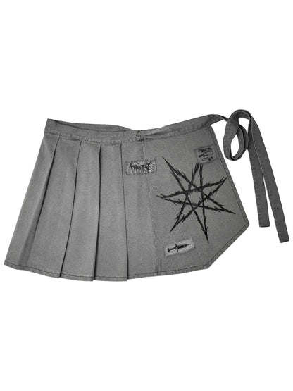 ANATOMY II - Grey Denim Wrap Skirt