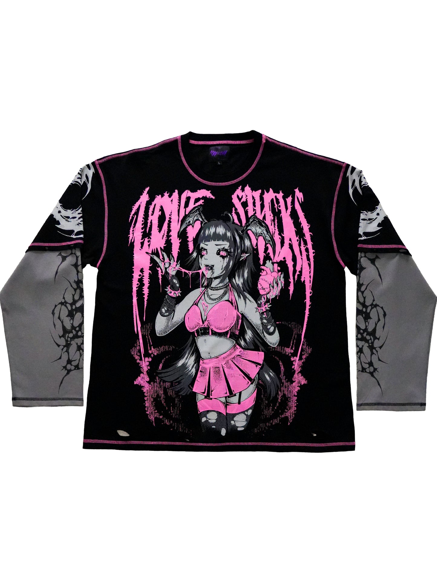 LOVE SUCKS - Layered Long Sleeve