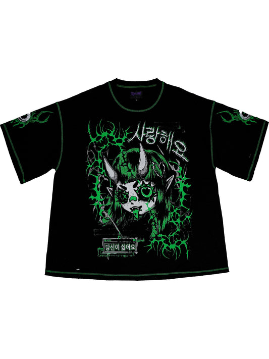 LOVE AND HATE - Distressed Oversize Short Sleeve