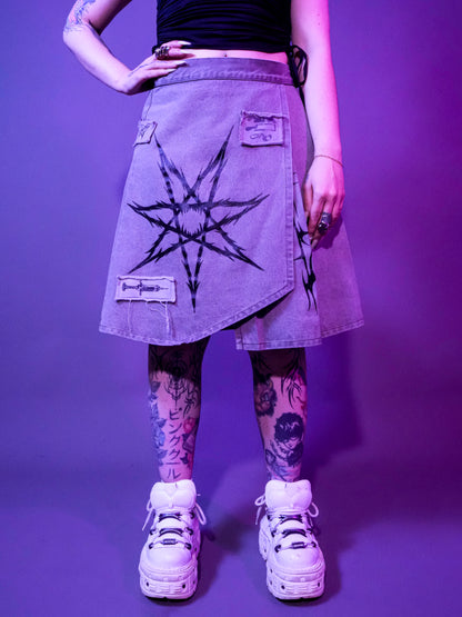 ANATOMY II - Grey Denim Wrap Skirt