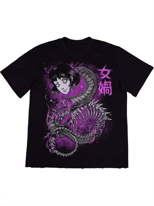 GODDESS - Distressed Oversize Short Sleeve